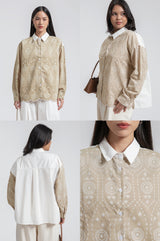 Beige Embroidered Pietra
