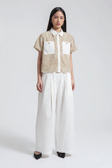 Beige Embroidered Seda