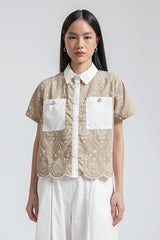 Beige Embroidered Seda