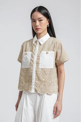 Beige Embroidered Seda