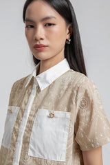 Beige Embroidered Seda