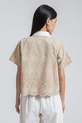 Beige Embroidered Seda