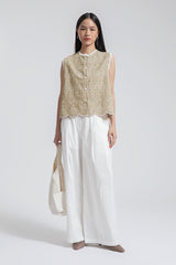 Beige Embroidered Yareli