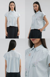 Blue Embroidered Burley