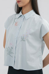 Blue Embroidered Burley