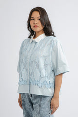 Blue Embroidered Rondo