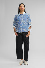 Blue Embroidered Zur