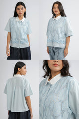 Blue Embroidered Rondo