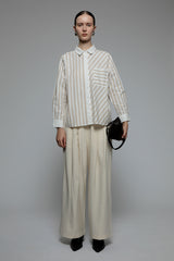 Brown Striped Portico