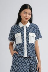 Indigo Scalloped Cesena A