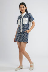 Indigo Scalloped Cesena B