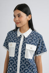 Indigo Scalloped Cesena B