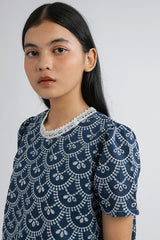 Indigo Scalloped Trani A - Defect Sale