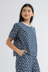 Indigo Scalloped Trani B - Defect Sale