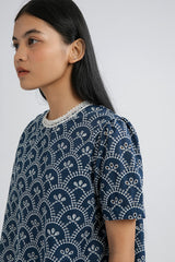 Indigo Scalloped Trani B - Defect Sale