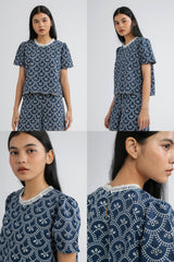 Indigo Scalloped Trani A - Defect Sale