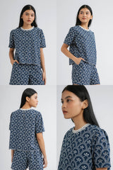 Indigo Scalloped Trani B - Defect Sale