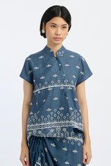 Kama Bordir Biru Laut