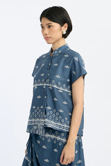 Kama Bordir Biru Laut