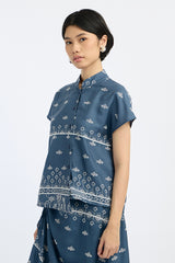 Kama Bordir Biru Laut