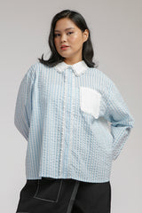 Light Blue Striped Amandine - Defect Sale