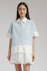 Light Blue Striped Bineta - Defect Sale
