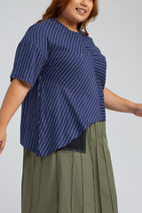 Navy Blue Striped Balint