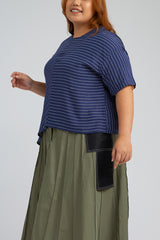 Navy Blue Striped Balint