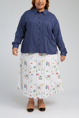 Navy Blue Striped Trucco - Defect Sale