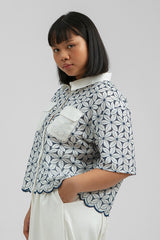 Navy Embroidered Elusi