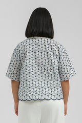 Navy Embroidered Elusi