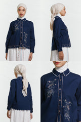 Navy Embroidery Zeran
