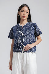 Navy Embroidered Dipa