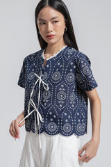 Navy Embroidered Dipa