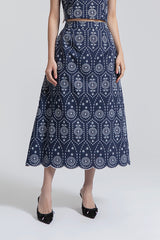 Navy Embroidered Doneli