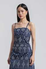 Navy Embroidered Tola