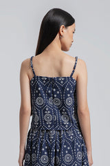 Navy Embroidered Tola