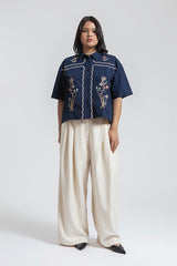 Navy Embroidery Amur