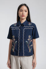 Navy Embroidery Amur