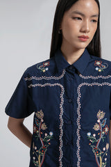 Navy Embroidery Amur