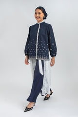 Navy Embroidery Nadra