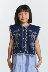 Navy Embroidery Hiba