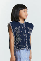 Navy Embroidery Hiba