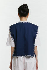 Navy Embroidery Sabya