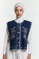 Navy Embroidery Sabya