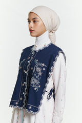 Navy Embroidery Sabya