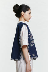 Navy Embroidery Sabya