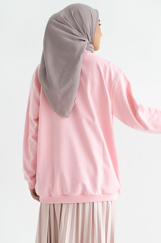 Syaline Hijab - Ollie Graphic Top Pink
