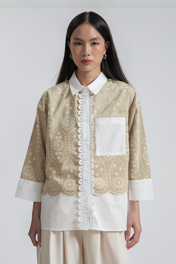 Beige Embroidered Kalea