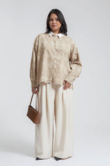 Beige Embroidered Pietra